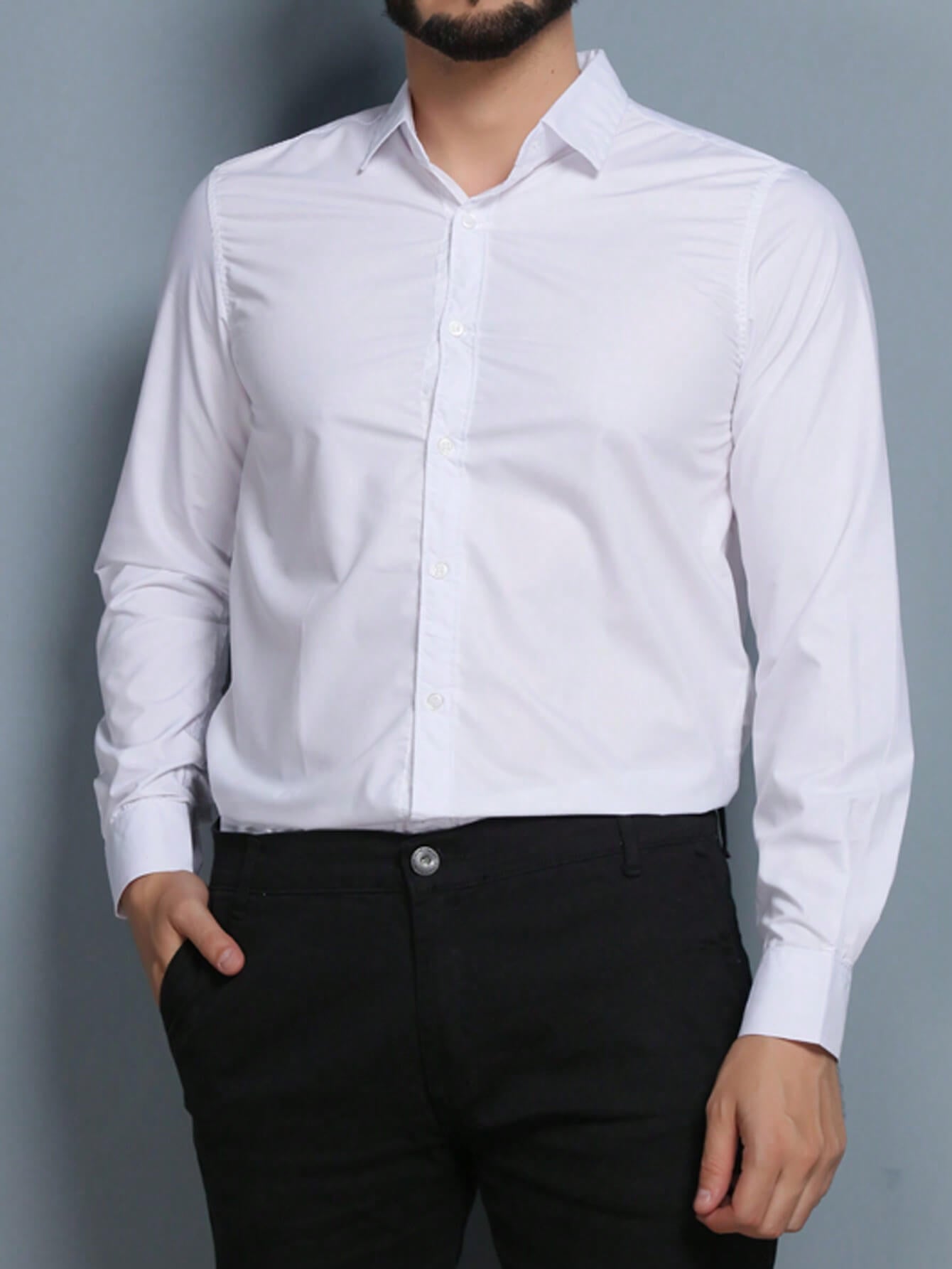 Camisa Social Masculina Manga Longa Slim