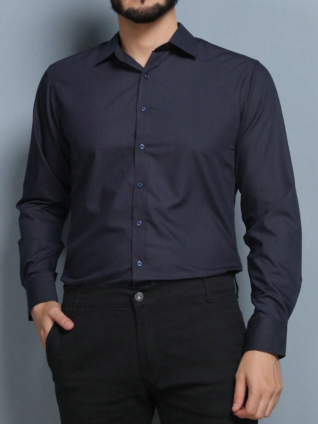 Camisa Social Masculina Manga Longa Slim