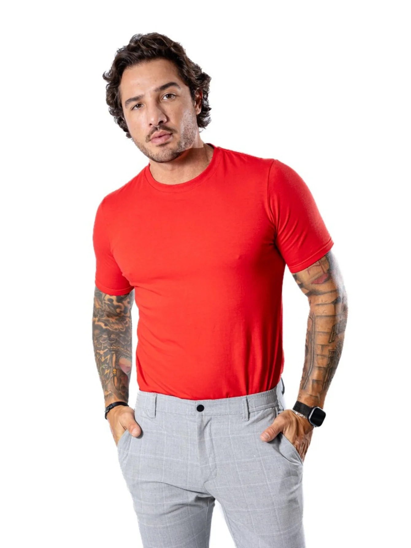 Camiseta Básica Masculina com Malha Peruana Premium